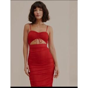 For Love and Lemons Poison Ruched Dress sz L